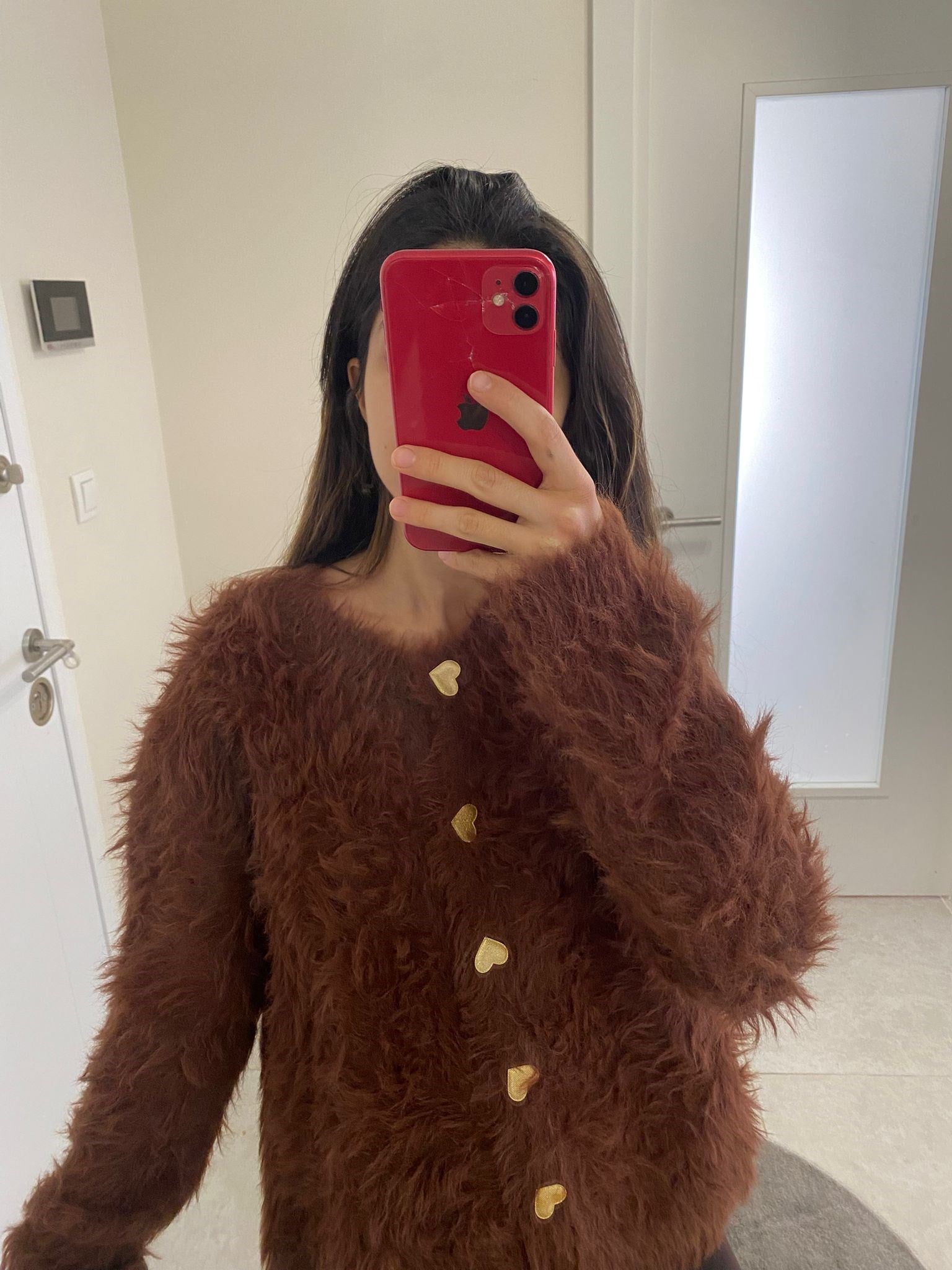 KAHVE DÜĞMELİ HIRKA 