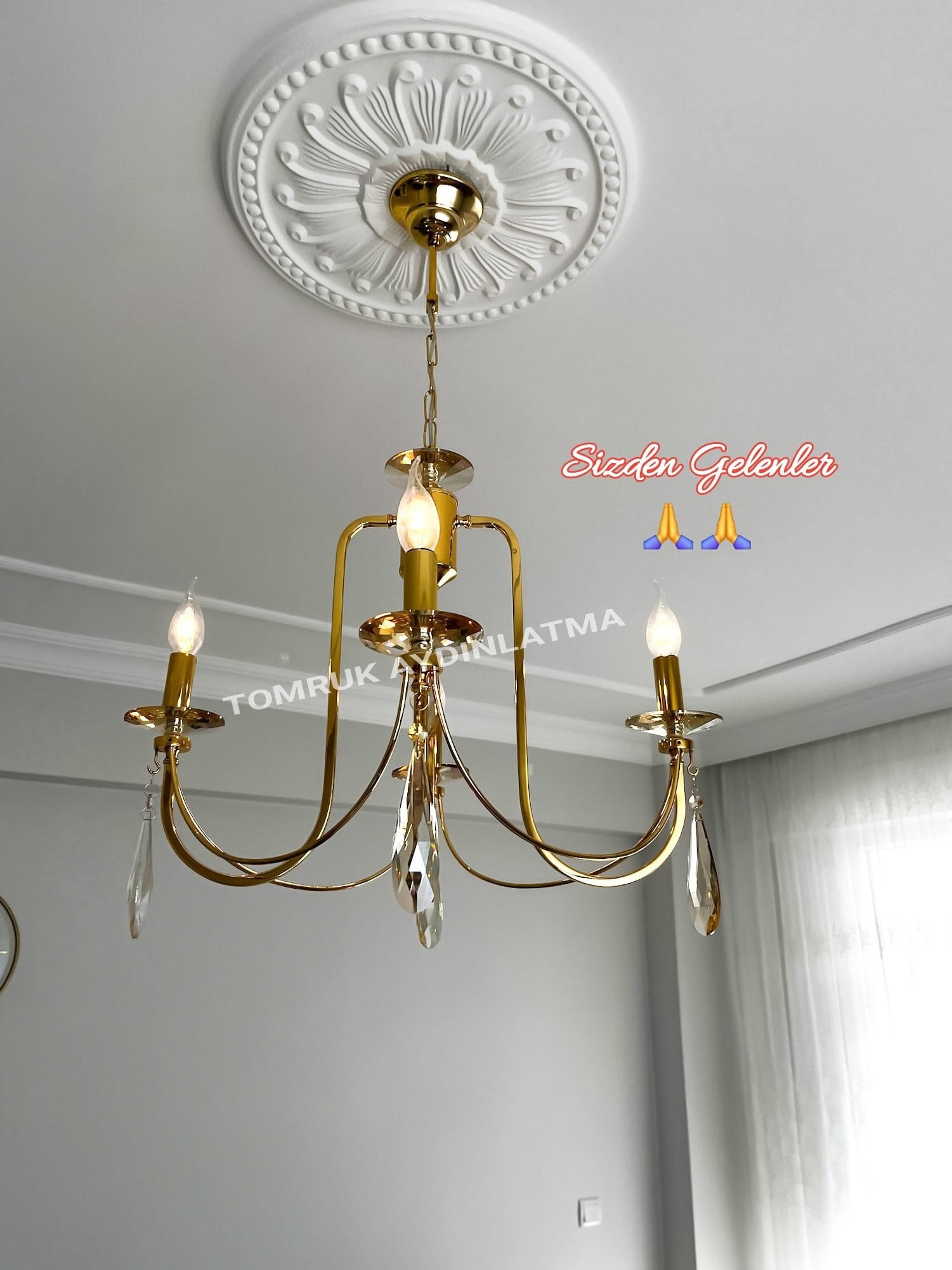 KONTES 4'LÜ AVİZE DAMLA KRİSTAL