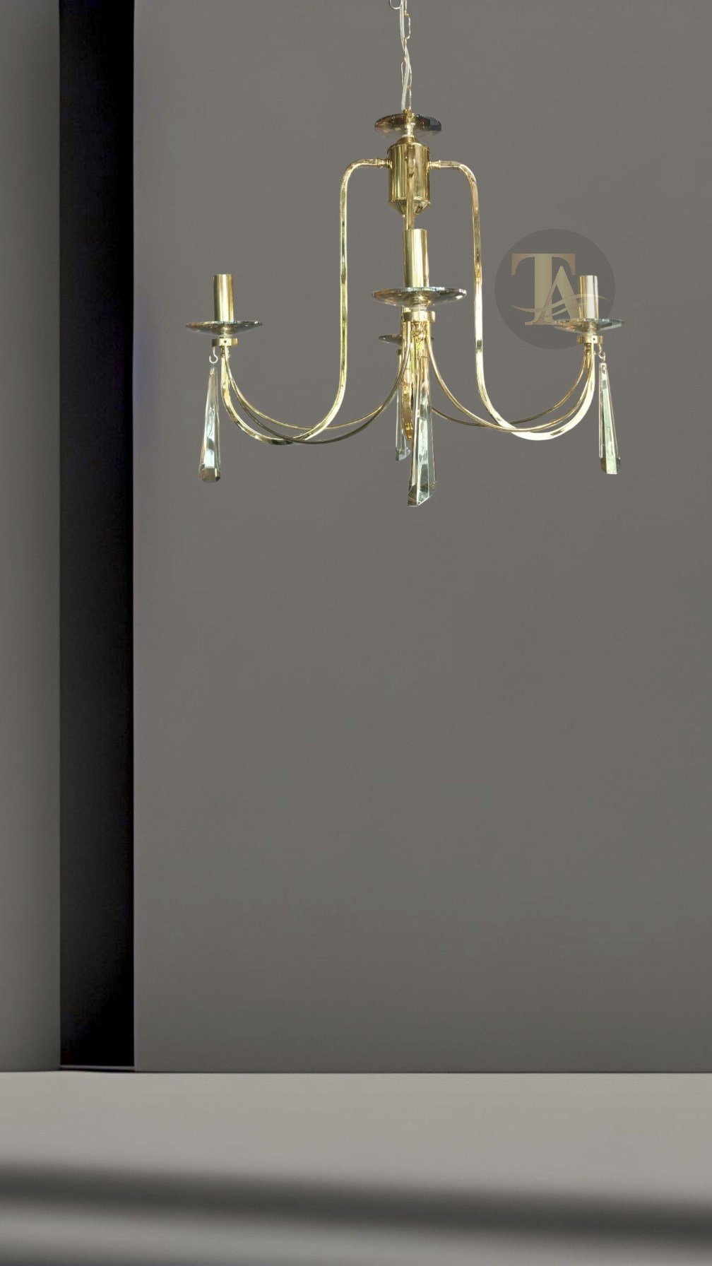 KONTES 4'LÜ AVİZE PRİZMA KRİSTAL