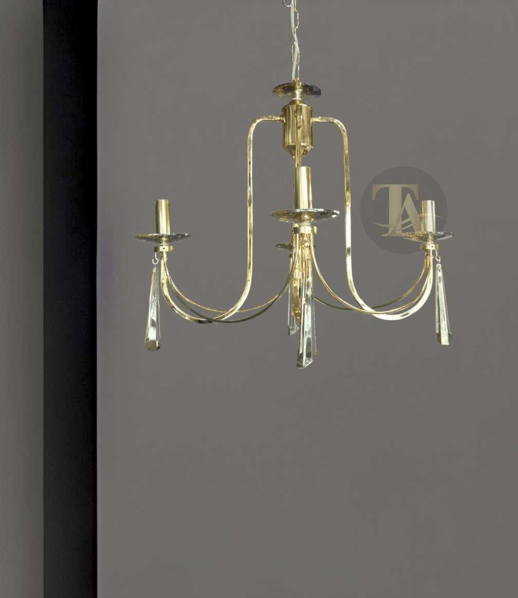 KONTES 4'LÜ AVİZE PRİZMA KRİSTAL