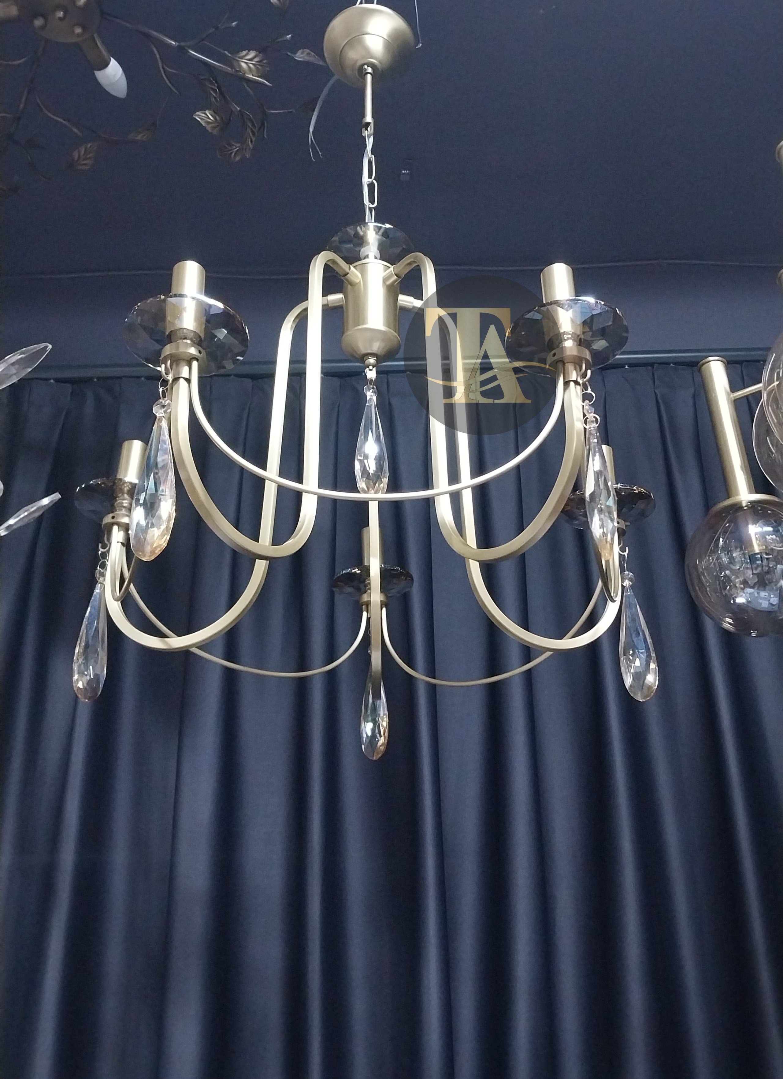 KONTES 5'Lİ AVİZE DAMLA KRİSTAL