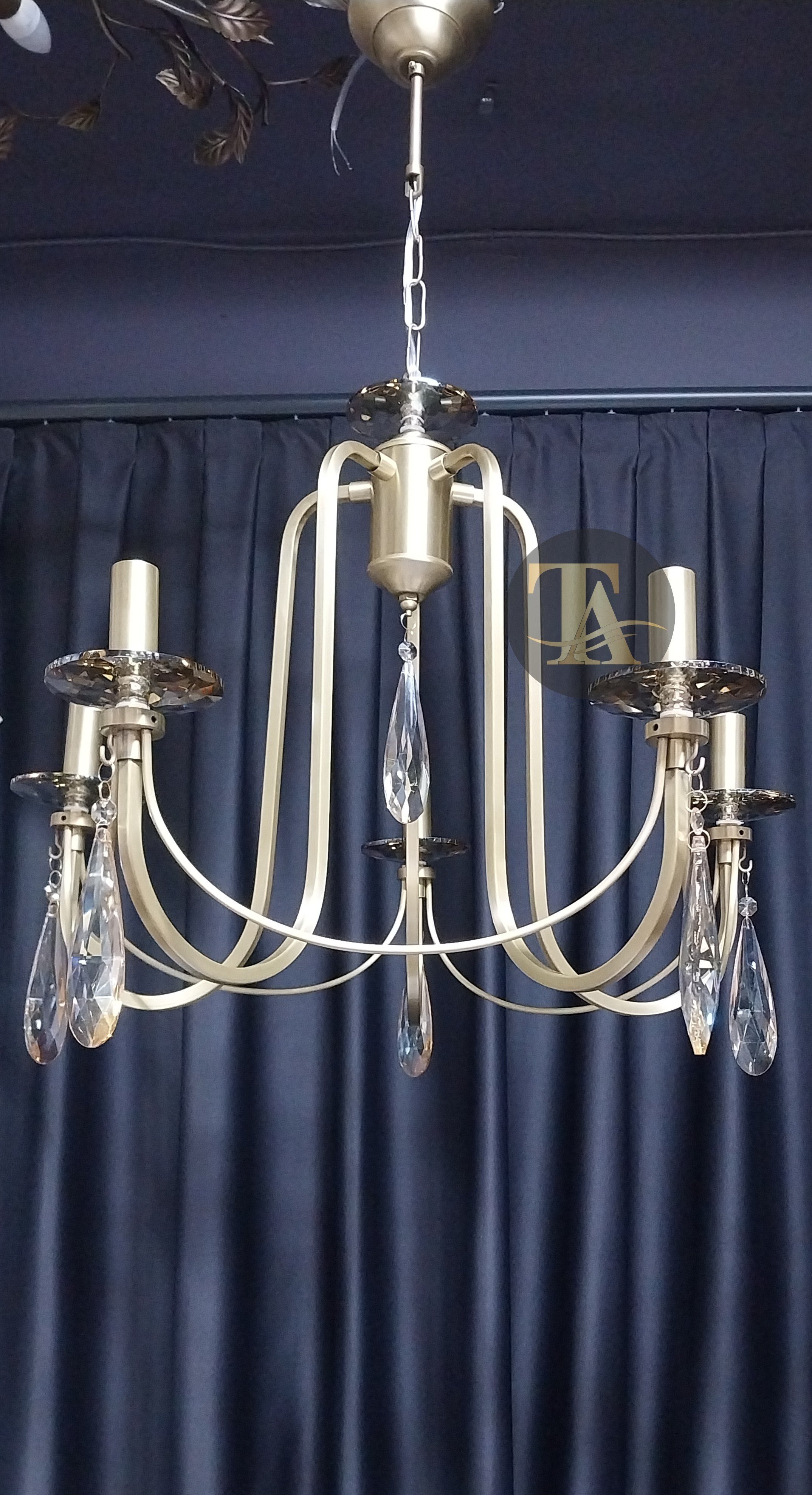 KONTES 5'Lİ AVİZE DAMLA KRİSTAL