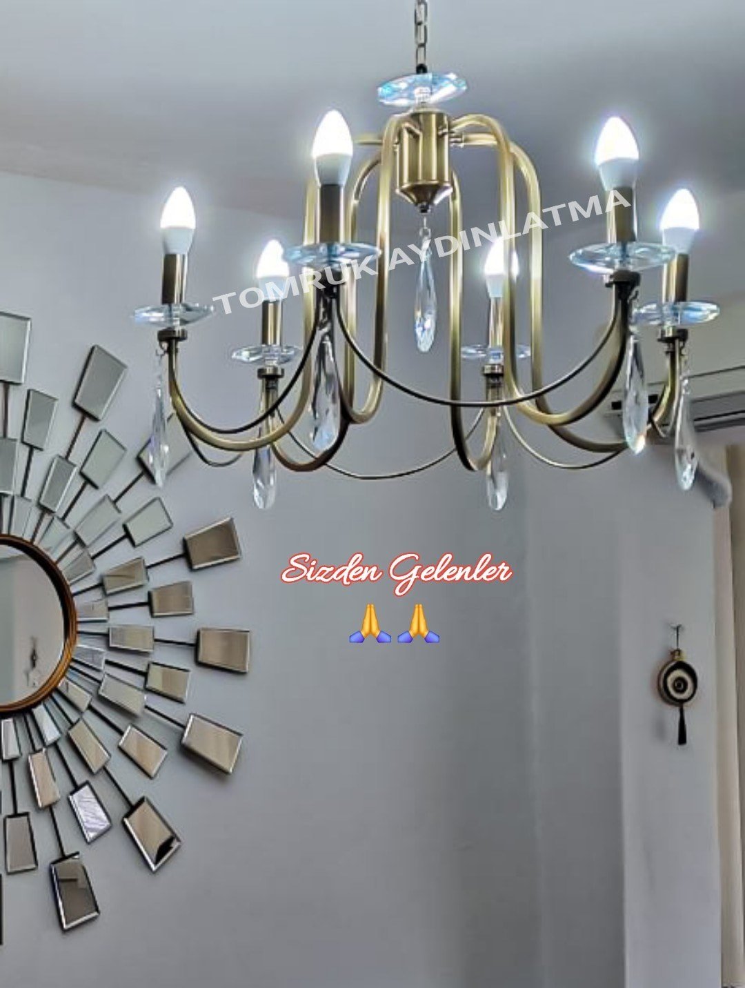 KONTES 6' LI AVİZE DAMLA KRİSTAL
