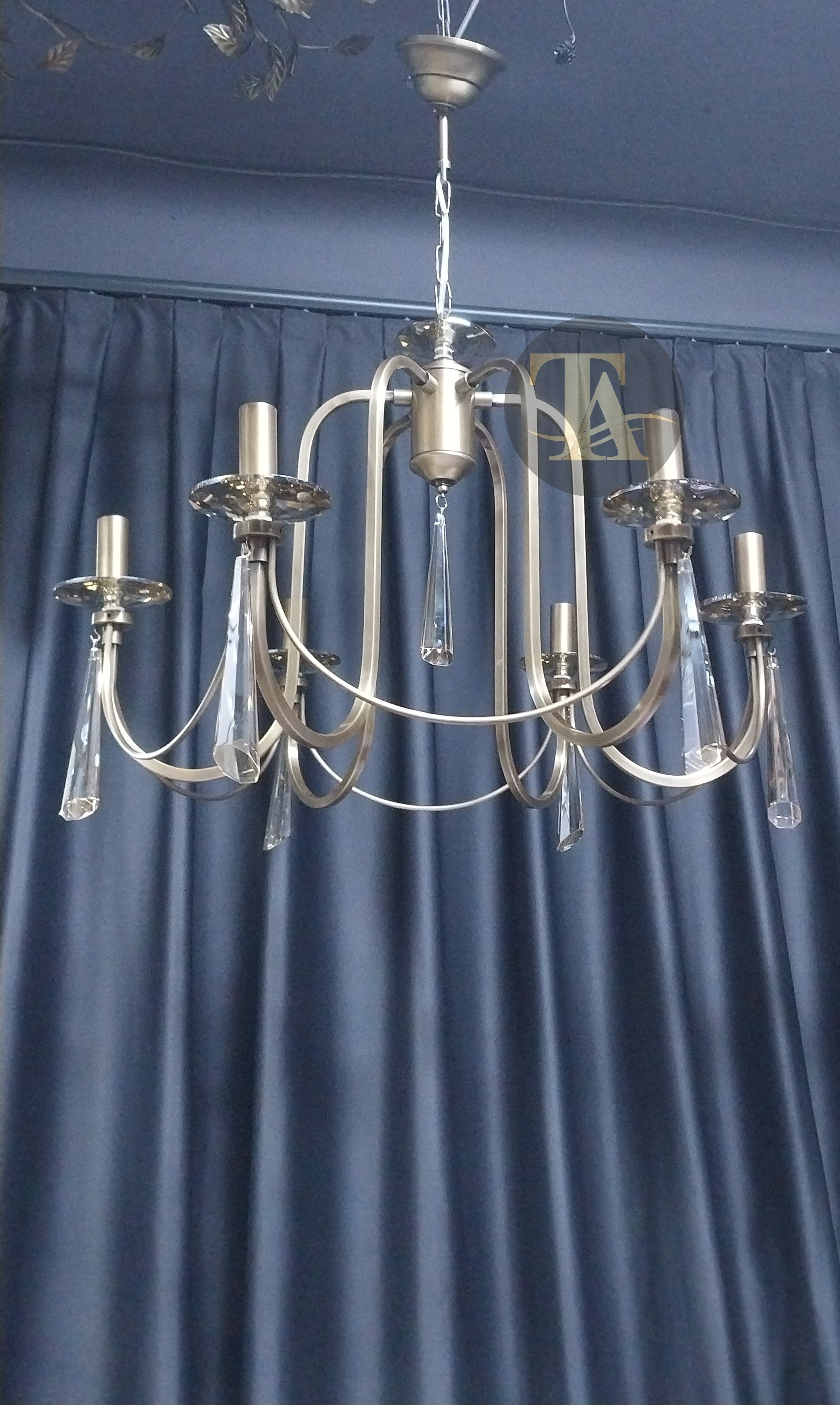 KONTES 6'LI AVİZE PRİZMA KRİSTAL