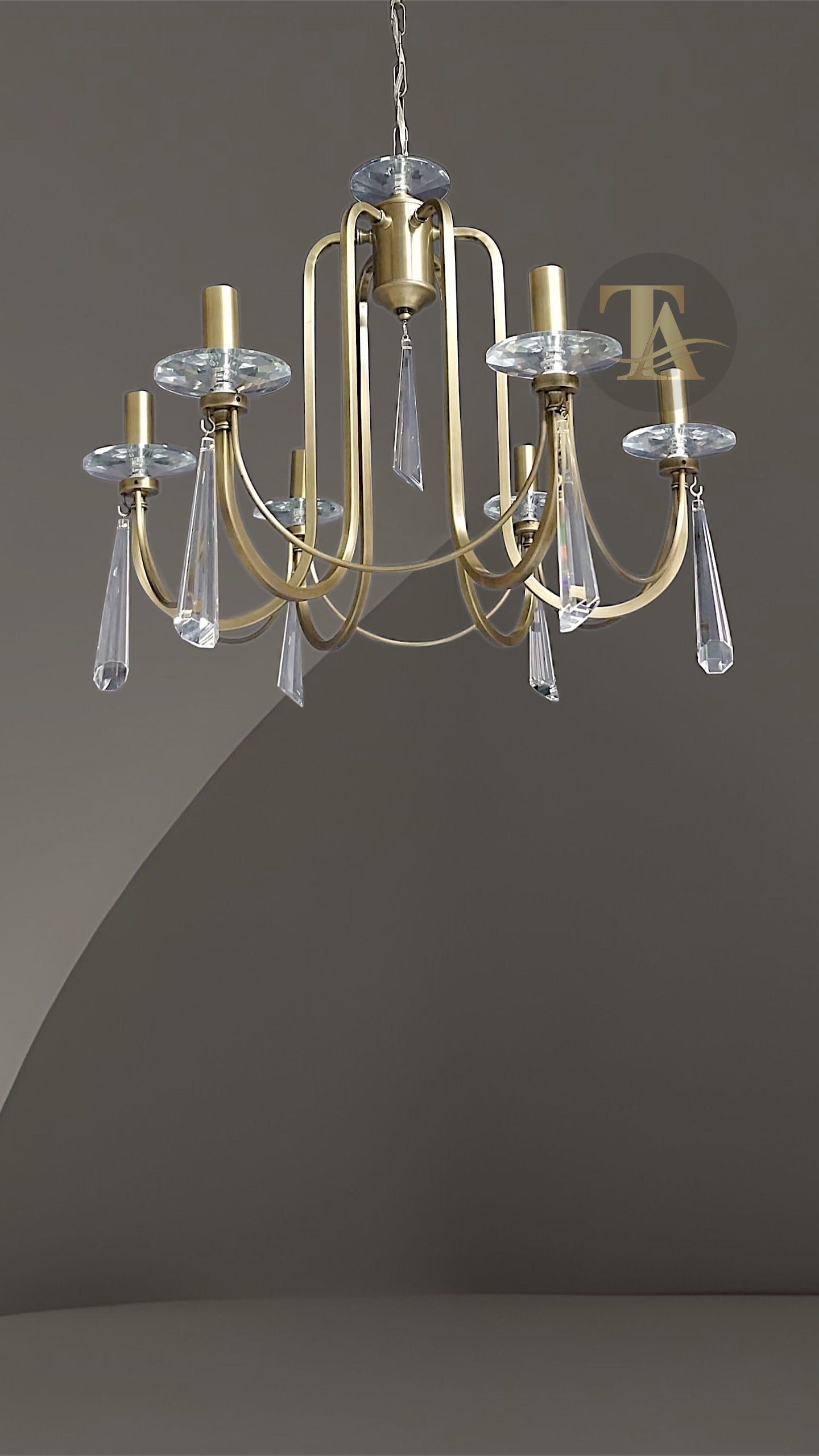 KONTES 6'LI AVİZE PRİZMA KRİSTAL