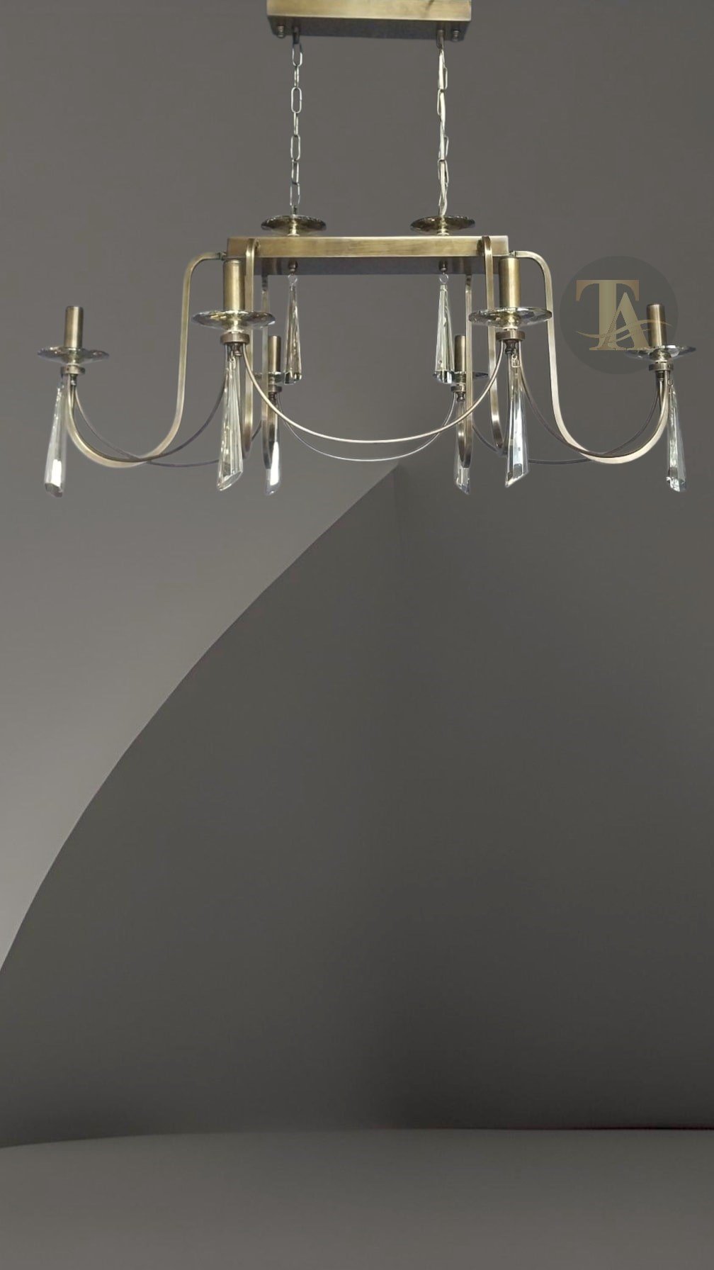 KONTES 6'LI M.ÜZERİ AVİZE PRİZMA KRİSTAL