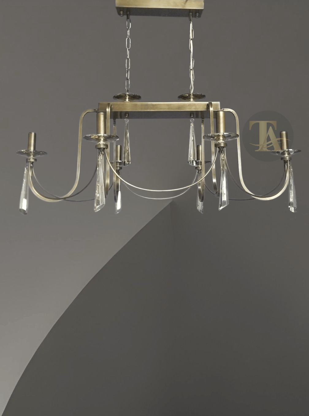 KONTES 6'LI M.ÜZERİ AVİZE PRİZMA KRİSTAL