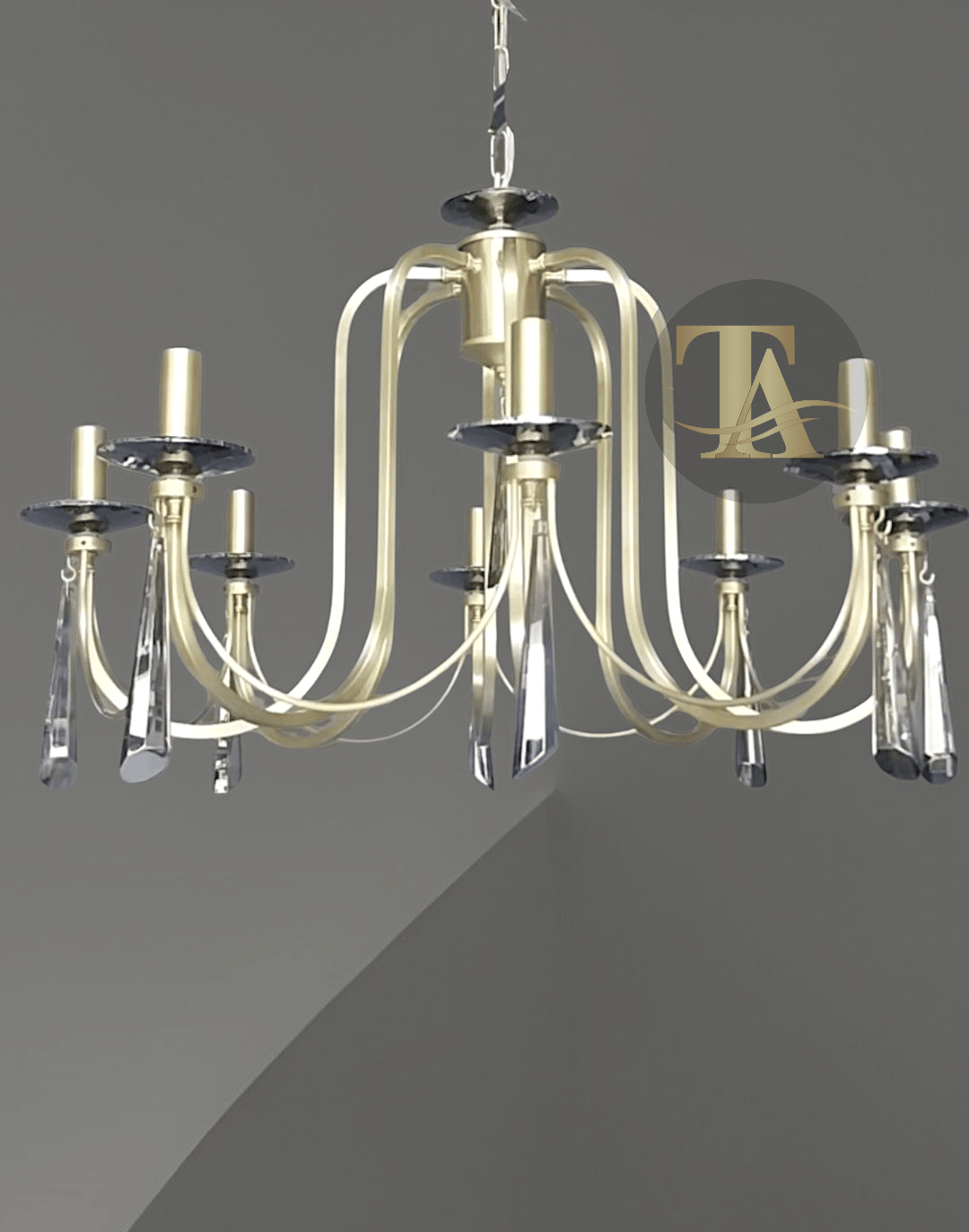 KONTES 8'Lİ AVİZE PRİZMA KRİSTAL