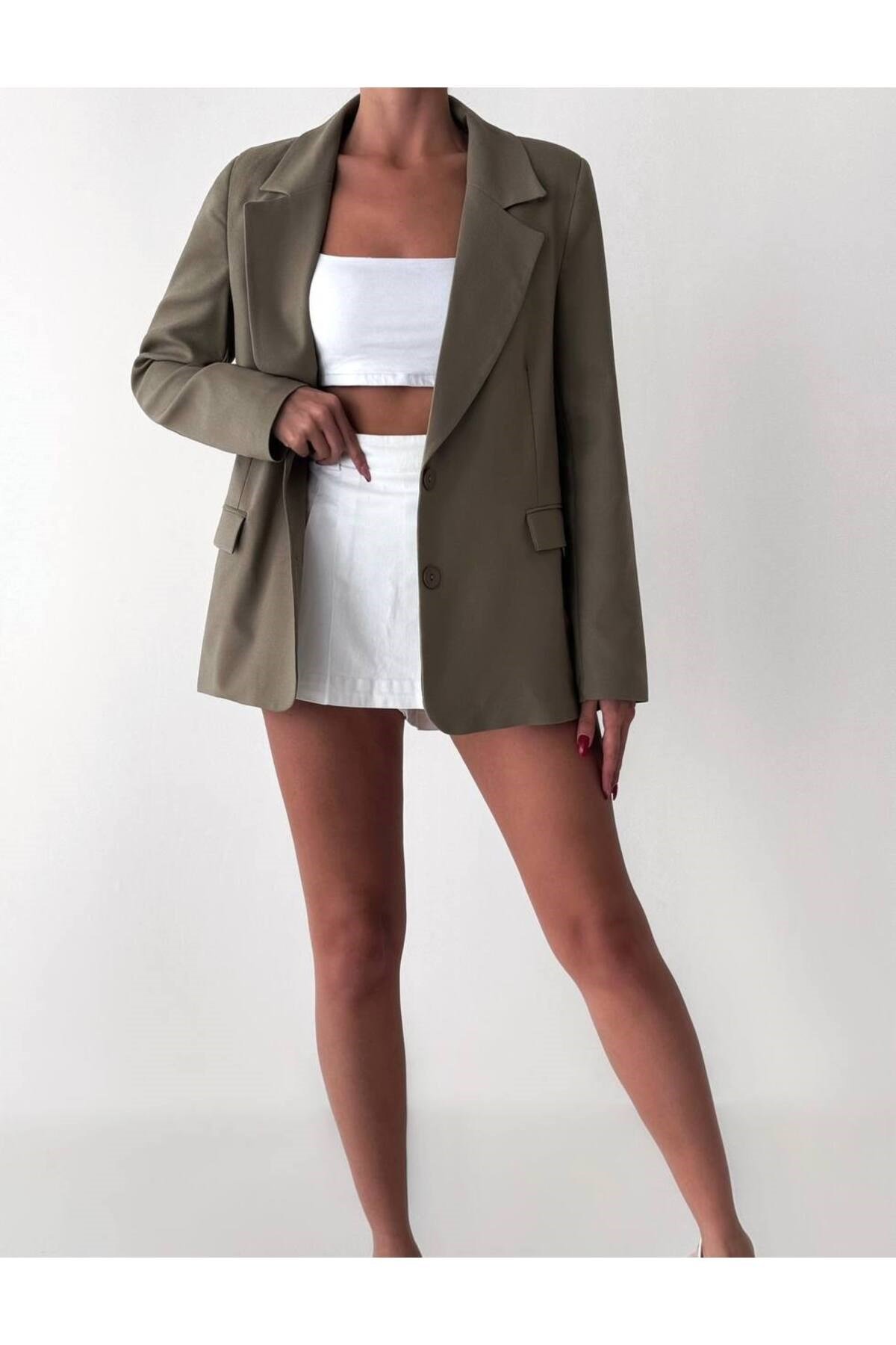 Kadın Astarlı Spor Blazer Ceket