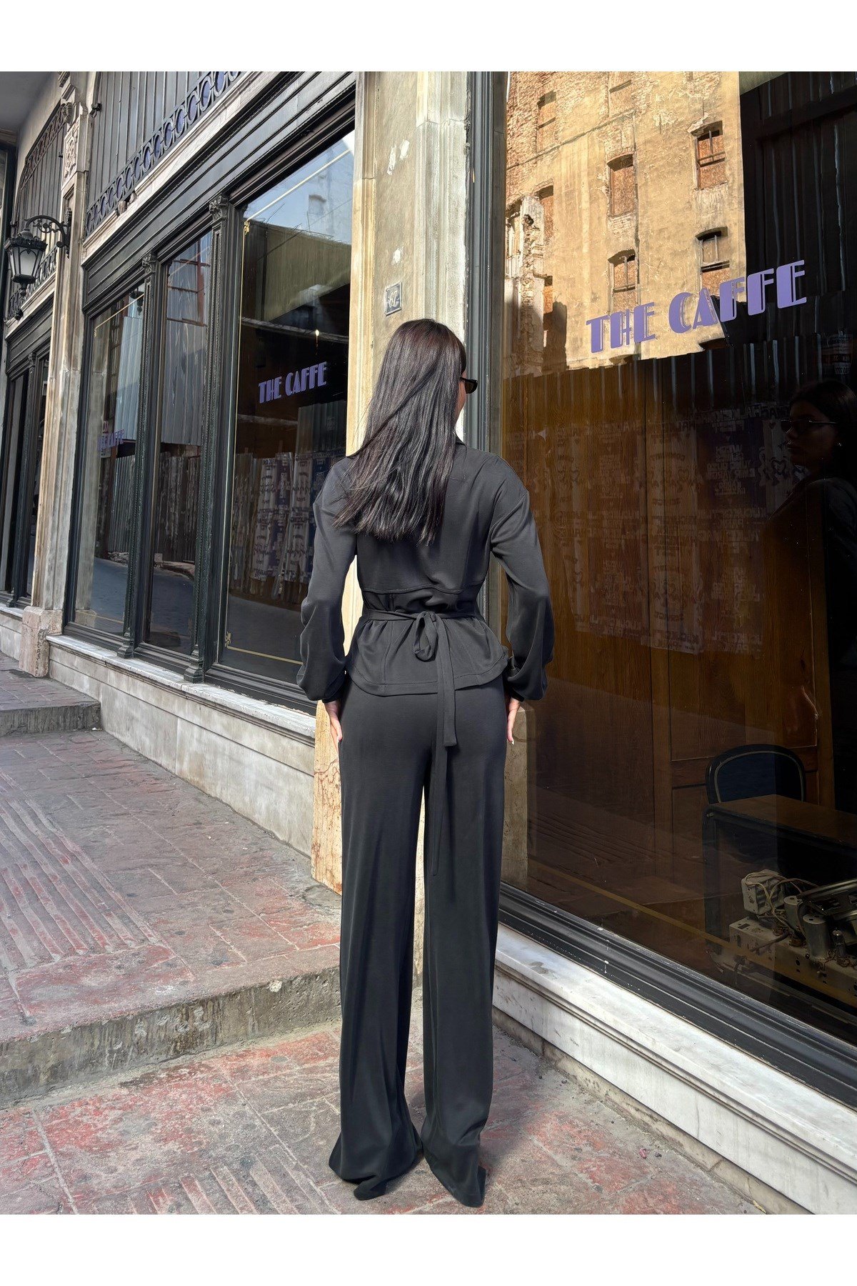 Kadın Bel Detaylı Fermuarlı Alt Üst Takım