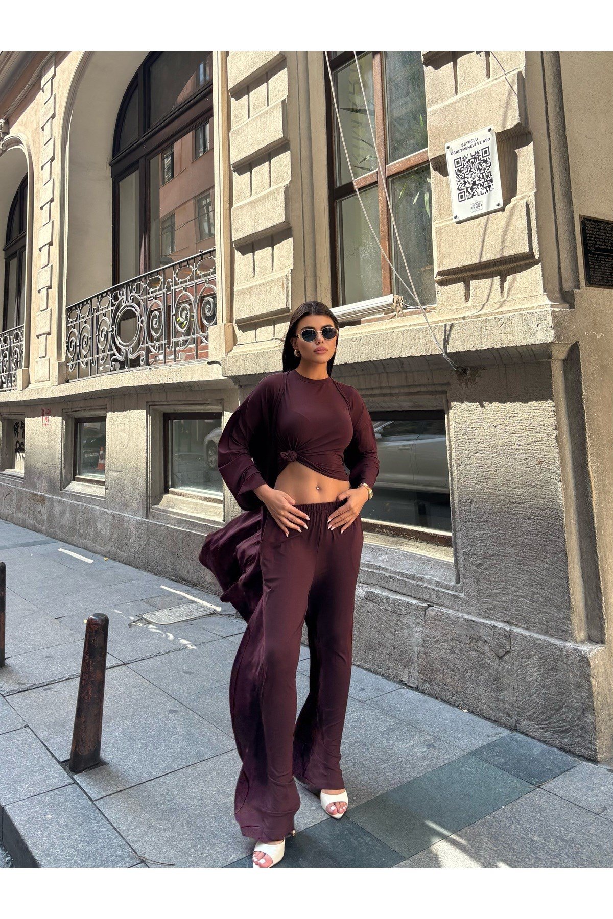 Kadın Crop Üçlü Takım