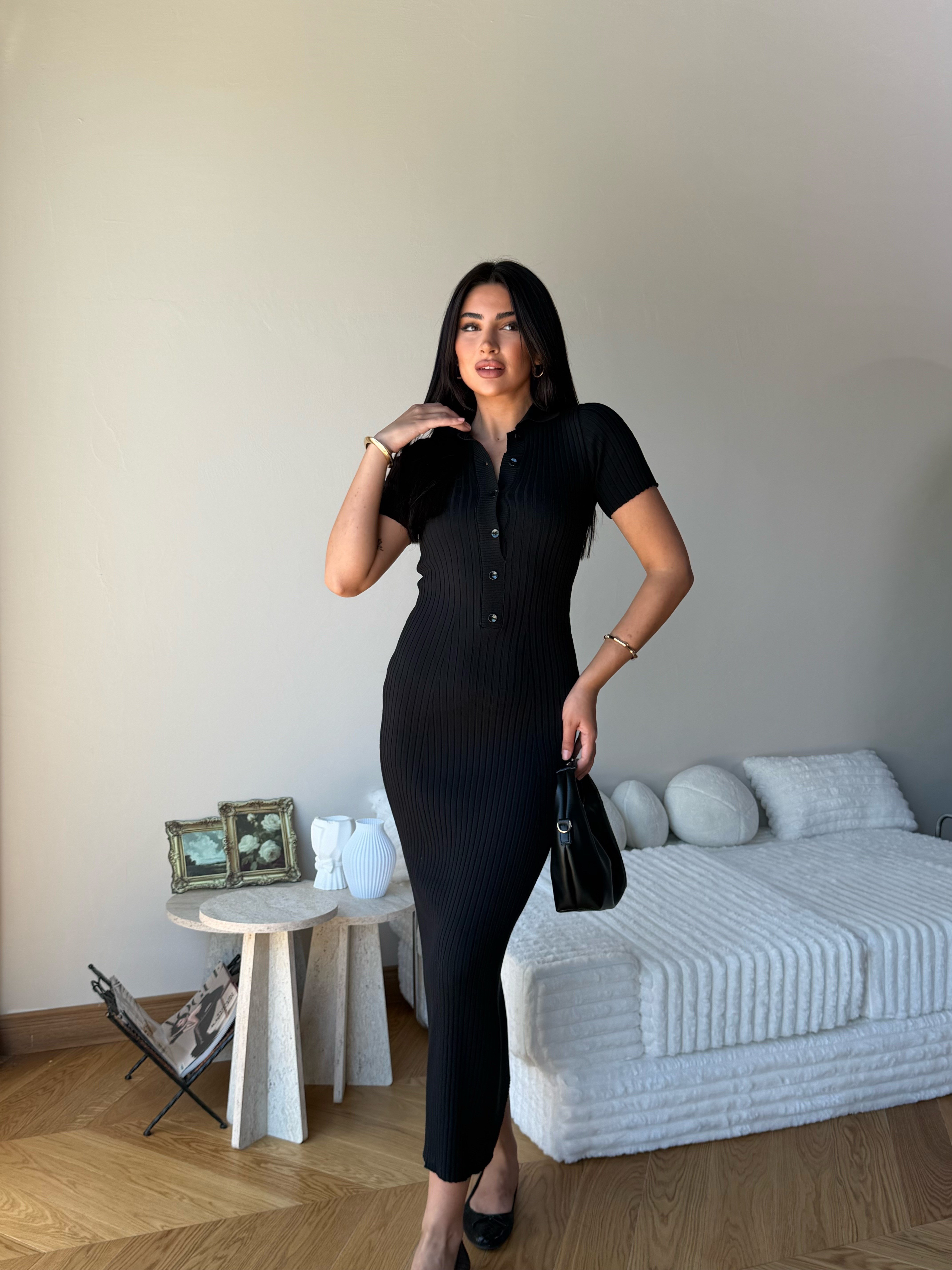 Kadın Düğme Detaylı Yazlık Elbise