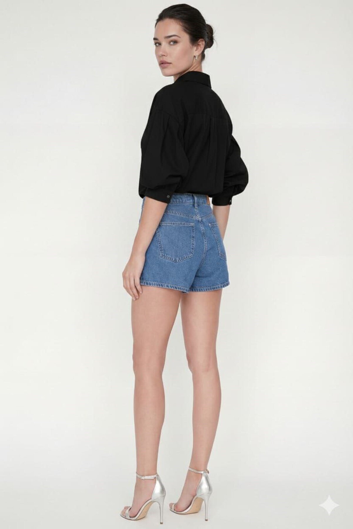 Kadın Kısa Kollu Cep Detaylı Gömlek