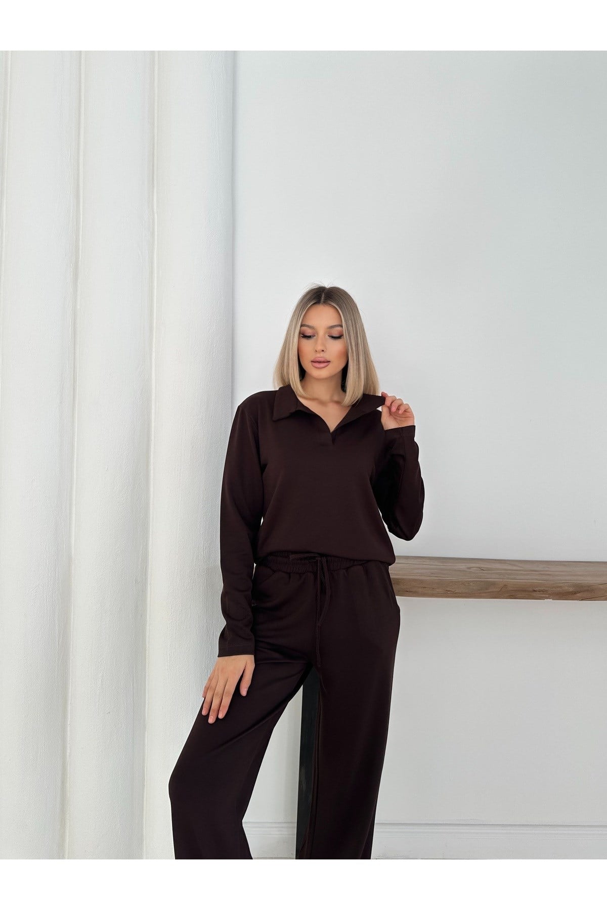 Kadın Polo Yaka Basic Alt Üst Takım