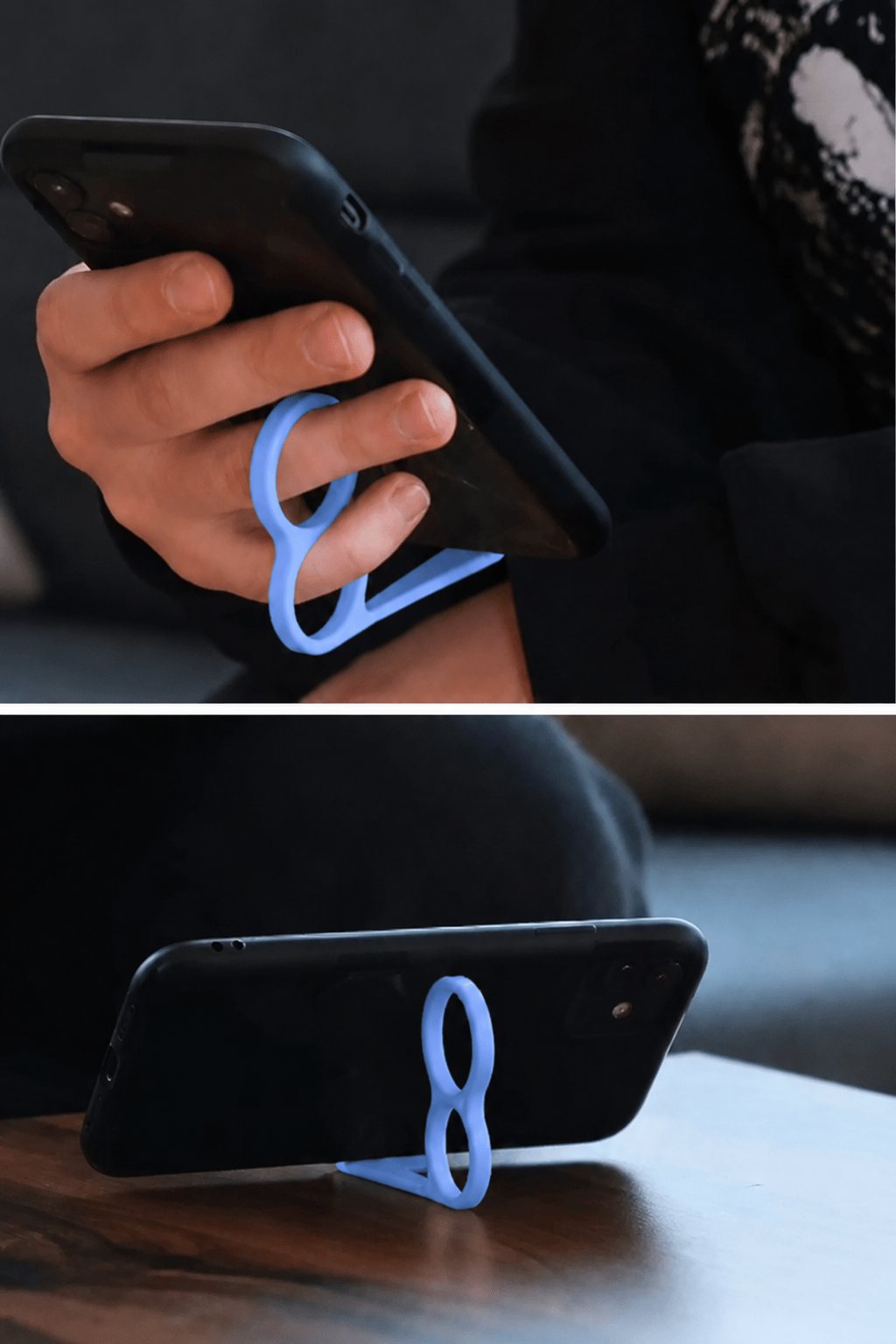 Parmak Halkalı Telefon Tutucu & Telefon Standı – Tek Elle Kullanım - 4lü - Mavi