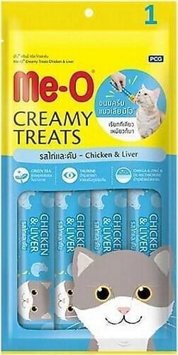 8-ME-O CREAMY TAVUK&CİĞER-KEÇİ SÜTLÜ KEDİ ÖDÜL 4X15GR 12'Lİ