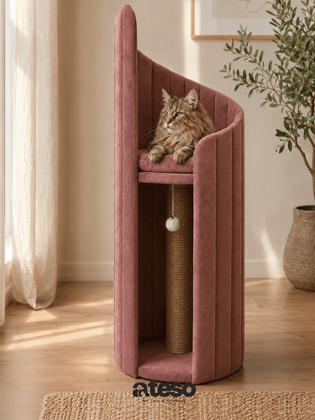 ATESOPET İŞLEVSEL KEDİ MOBİLYASI-AMERİKAN BROWN