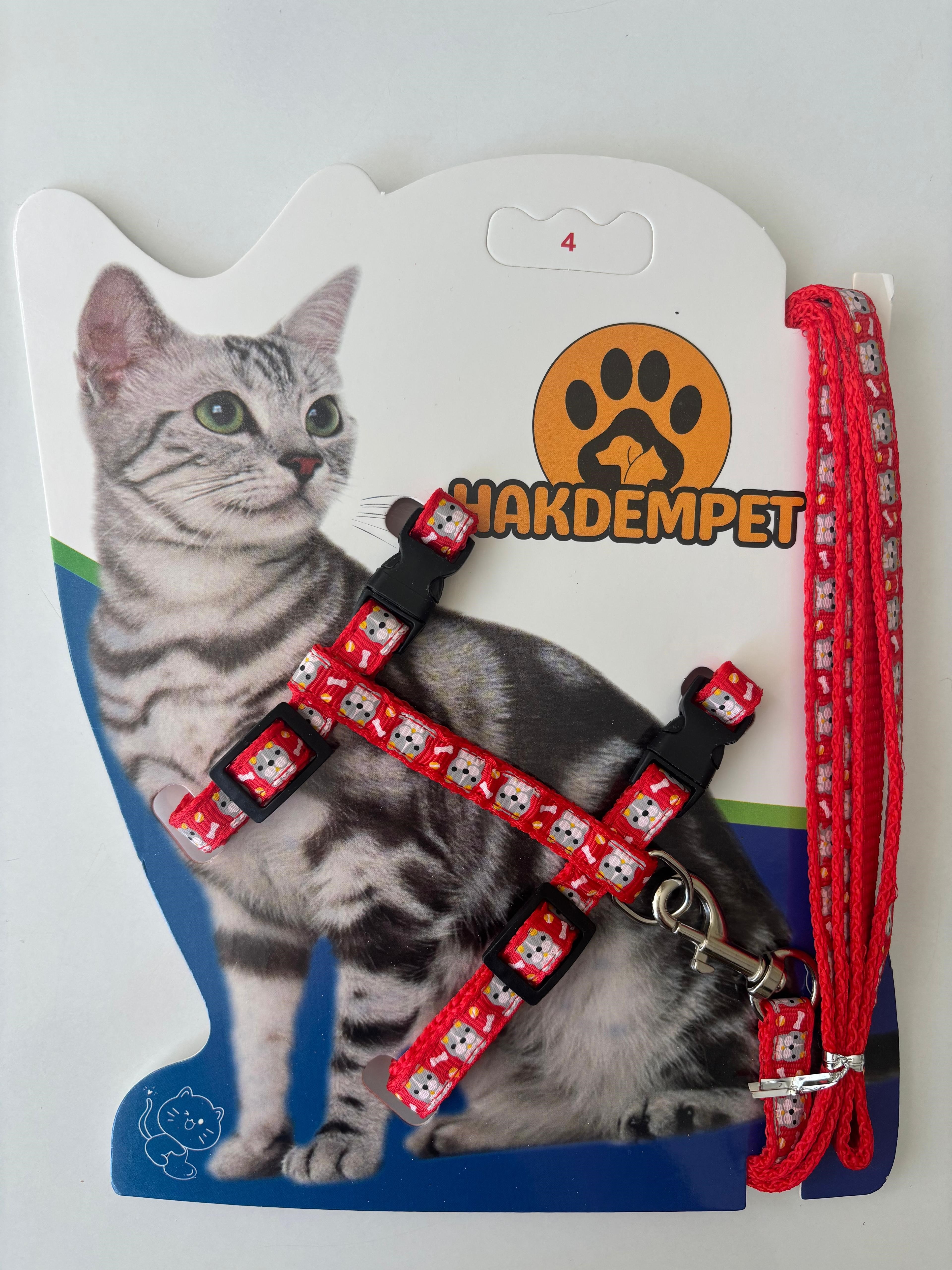 KEDİ BEL TASMASI AYICIK DESENLİ