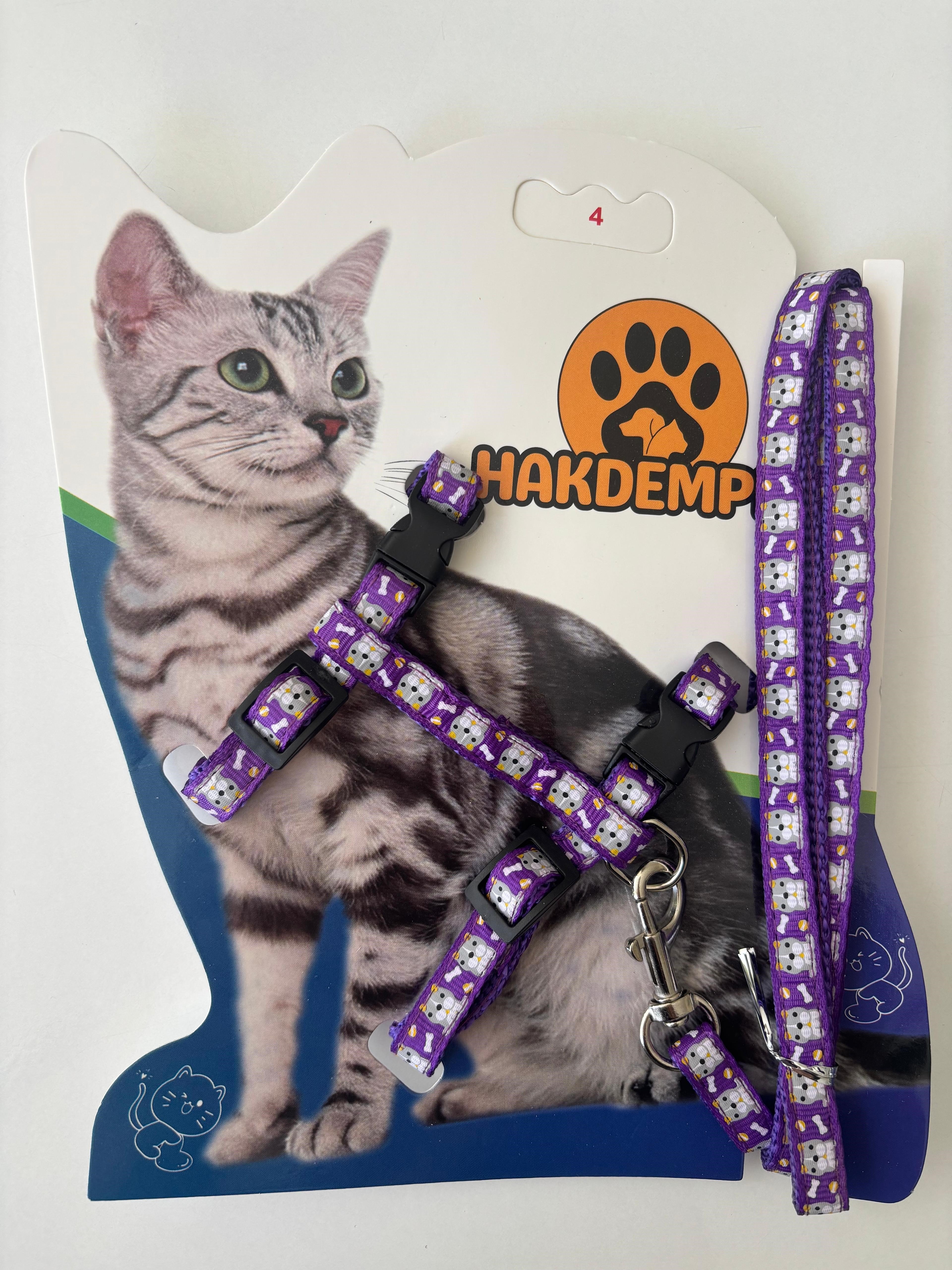 KEDİ BEL TASMASI AYICIK DESENLİ