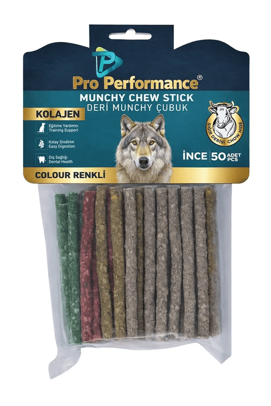 PRO PERFORMANCE DERİ MUNCHY ÇUBUK İNCEBOY 50Lİ KARIŞIK RENK