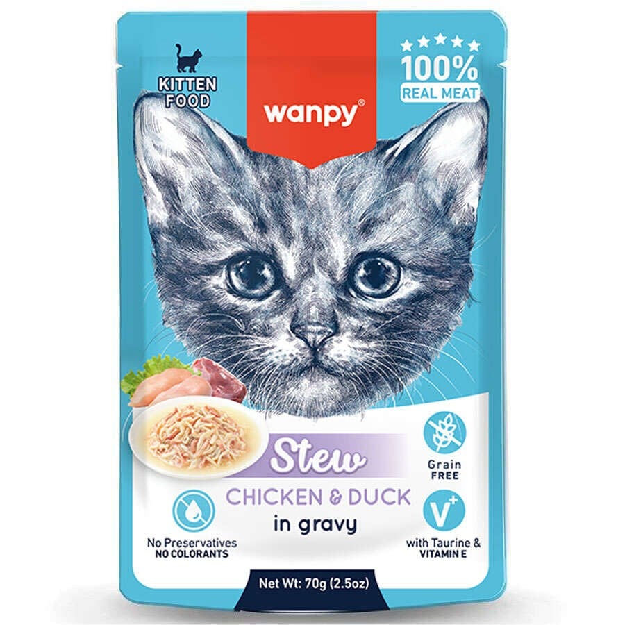 WANPY 70G POUCH TAVUK-ÖRDEK YAŞ KEDİ MAMASI 