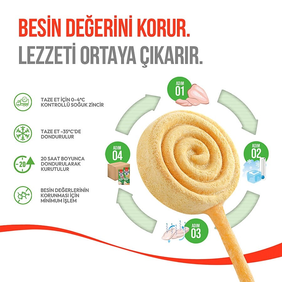 Wanpy Köpekler İçin Dondurularak Kurutulmuş Lolipop - Balkabaklı - 6 g*10'lu