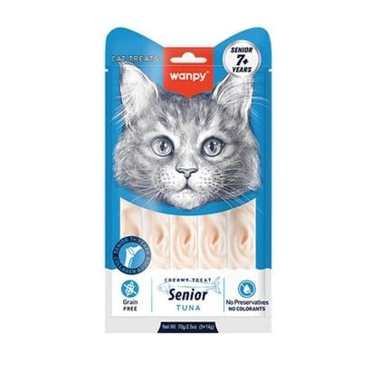 WANPY TON BALIKLI 12Lİ-7+YAŞ KEDİ KREMA ÖDÜLÜ 5X14G