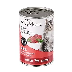 WELLDONE YETİŞKİN KUZULU KEDİ KONSERVE