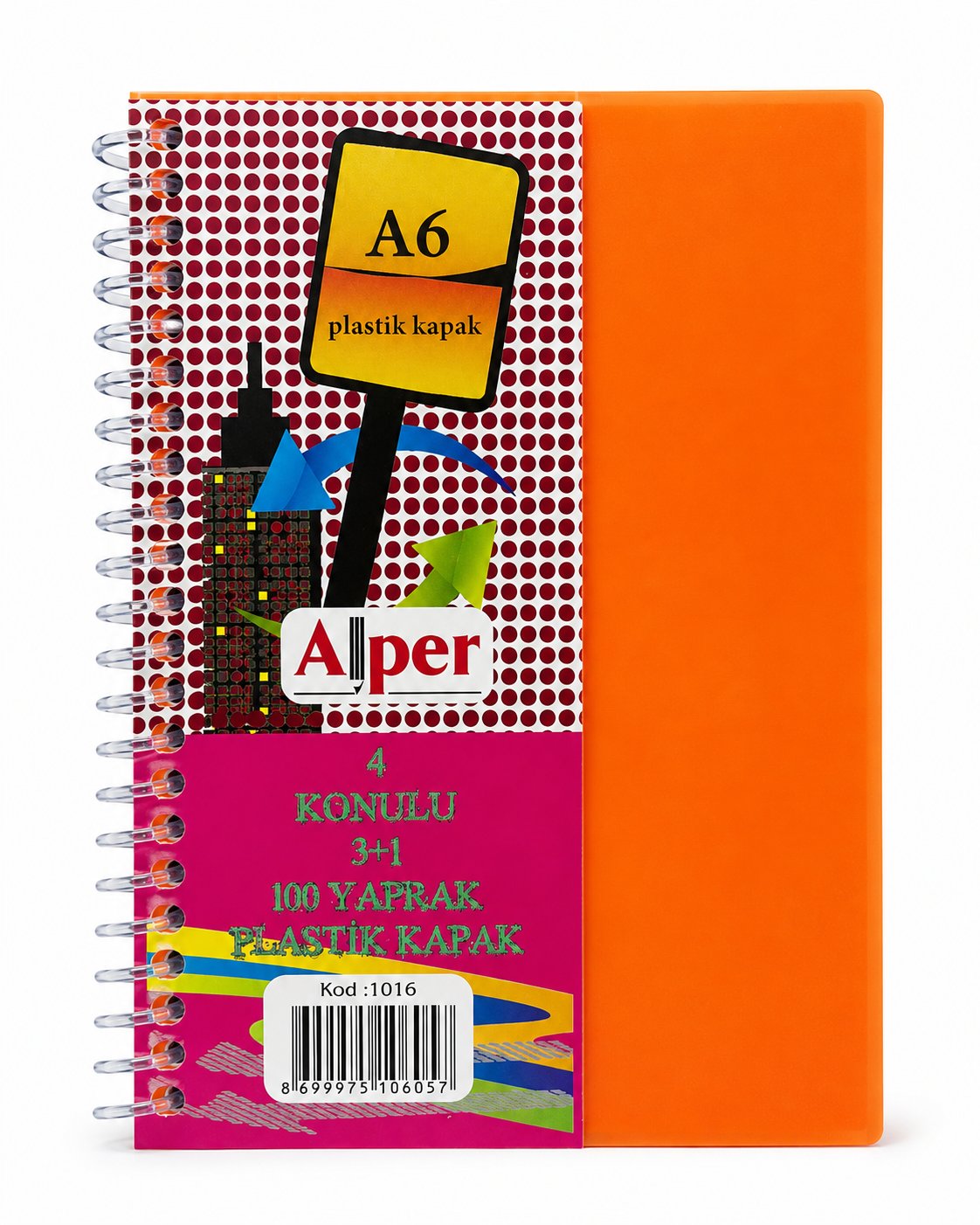 ALPER PLASTİK KAPAKLI NOT DEFTERİ A6 AYRAÇLI 4 KONULU PK*6
