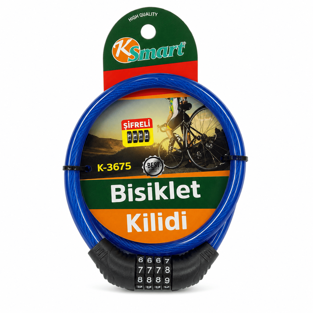 BİSİKLET KİLİDİ KALIN ŞİFRELİ K-3675
