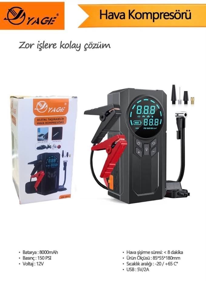 DİJİTAL TAŞINABİLİR HAVA KOMPRESÖRÜ