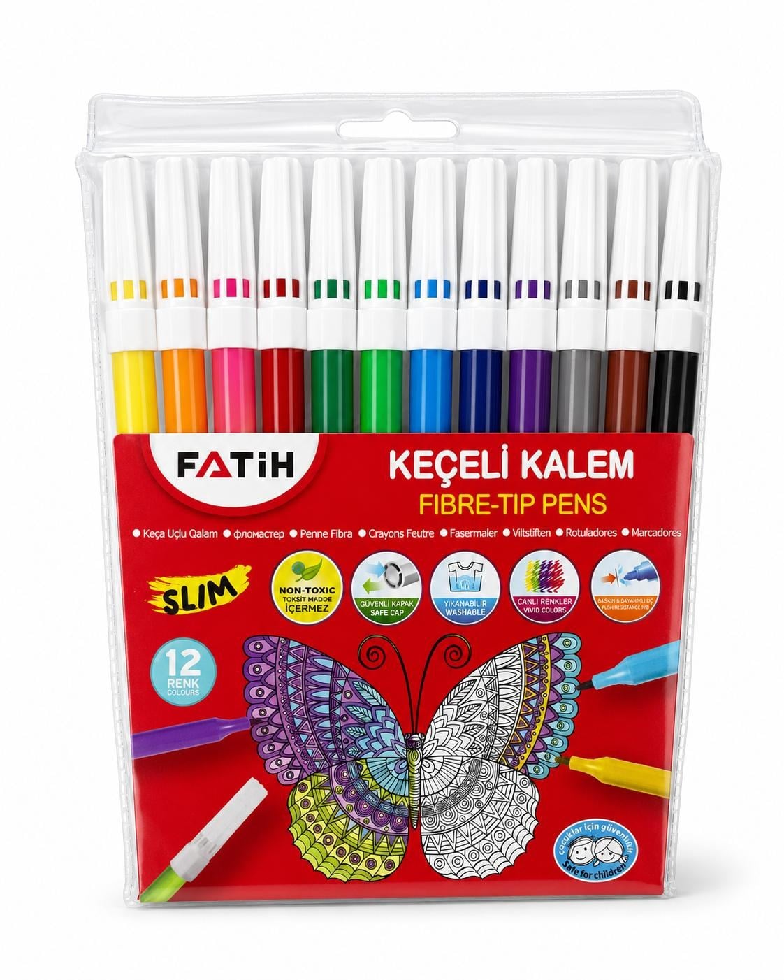 FATİH 12Lİ KEÇELİ KALEM POŞETLİ PK*6
