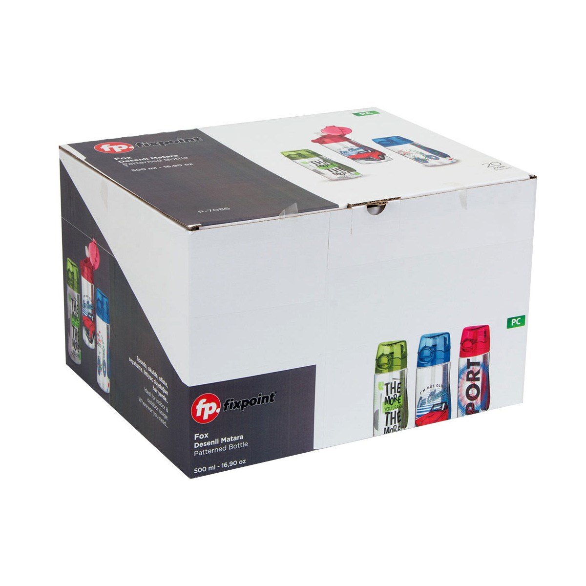 FİXPOİNT FOX MATARA 500ML PİPETLİ DESENLİ 7086 PK 12*AD