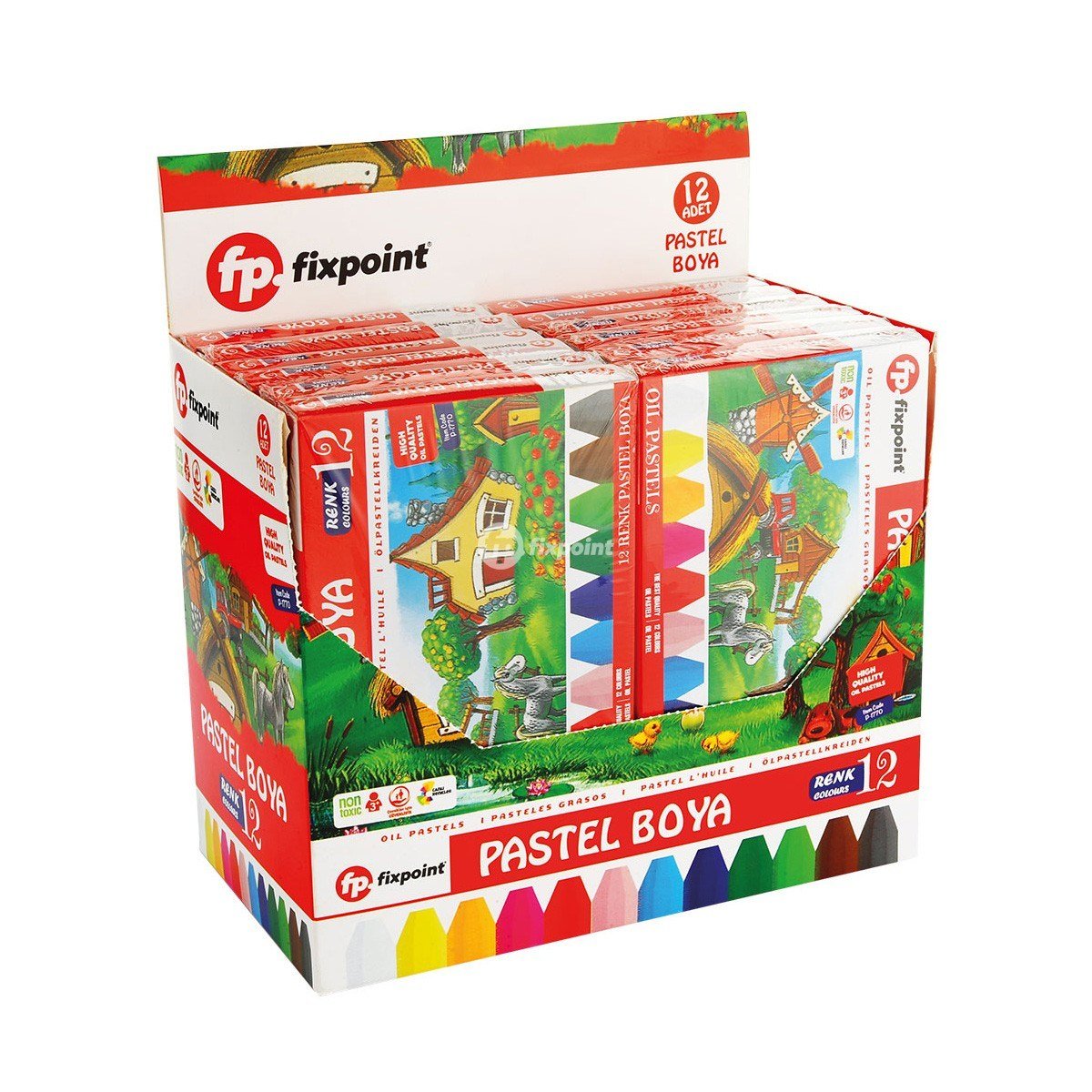 FİXPOİNT PASTEL BOYA 12Lİ KARTON KUTU PK*12