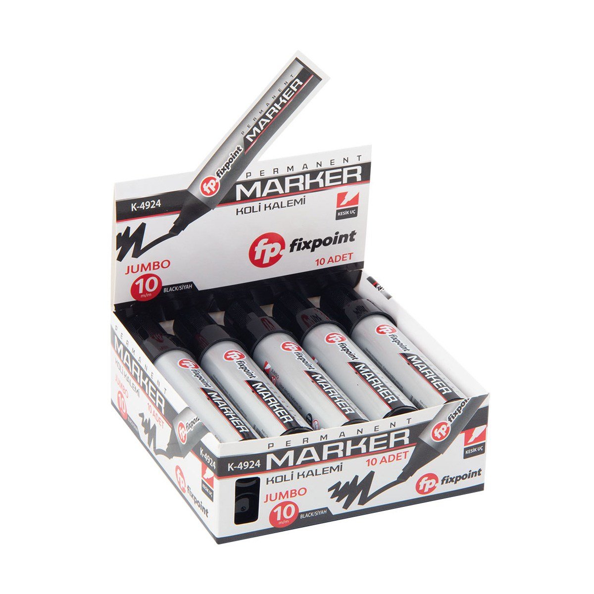 KOLİ KALEMİ KESİK UÇ FİXPOİNT BÜYÜK SİYAH 10MM PK 10*AD