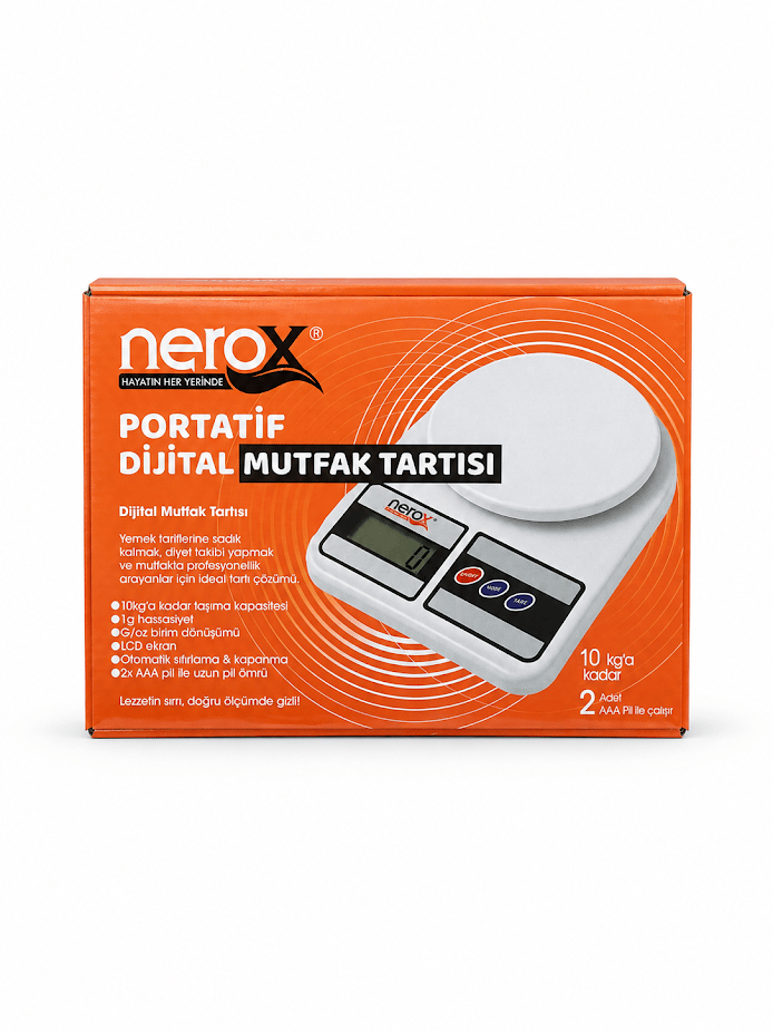 NEROX DİJİTAL MUTFAK TARTISI BASKÜLÜ 10KG