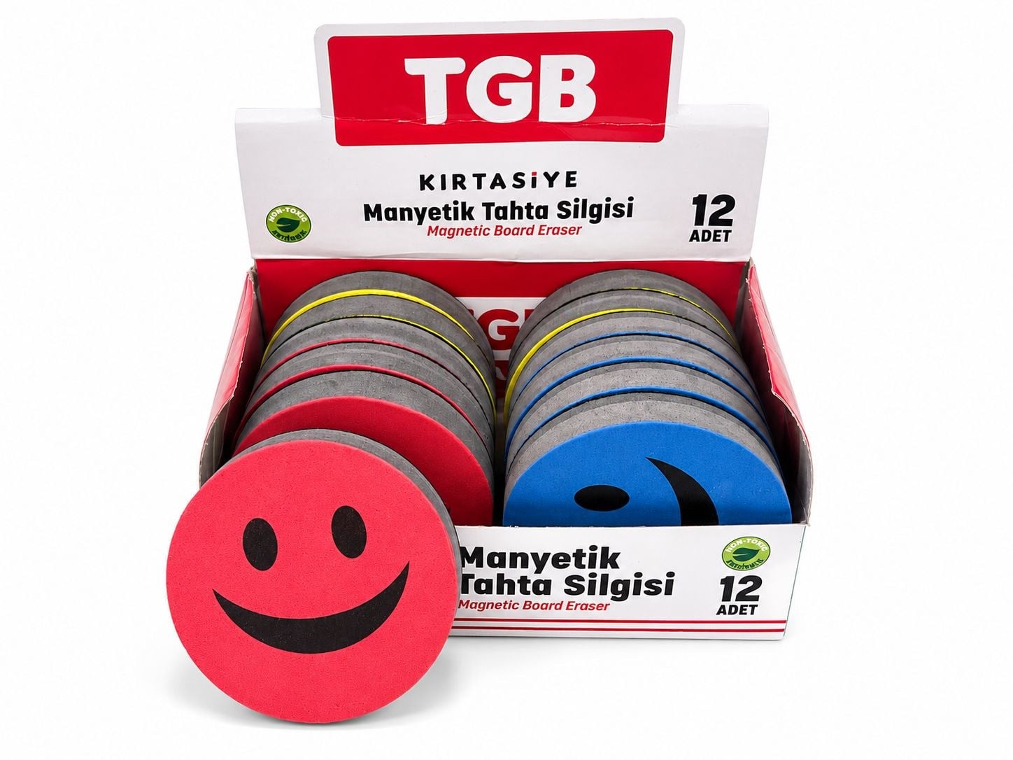 TBG MANYETİKLİ TAHTA SİLGİSİ GÜLENYÜZ PK*12