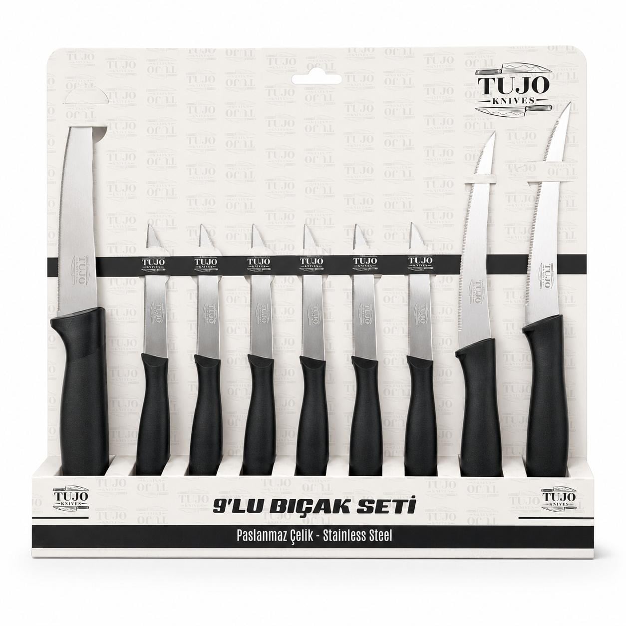 TUJO BIÇAK SETİ 9LU KARTELALI 