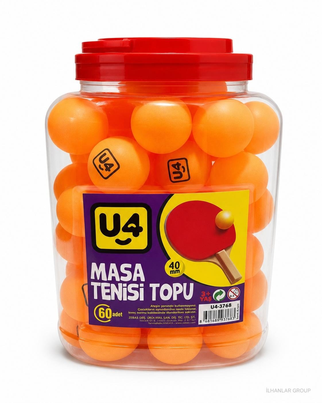 U-4 MASA TENİSİ TOPU KAVANOZLU PK*60