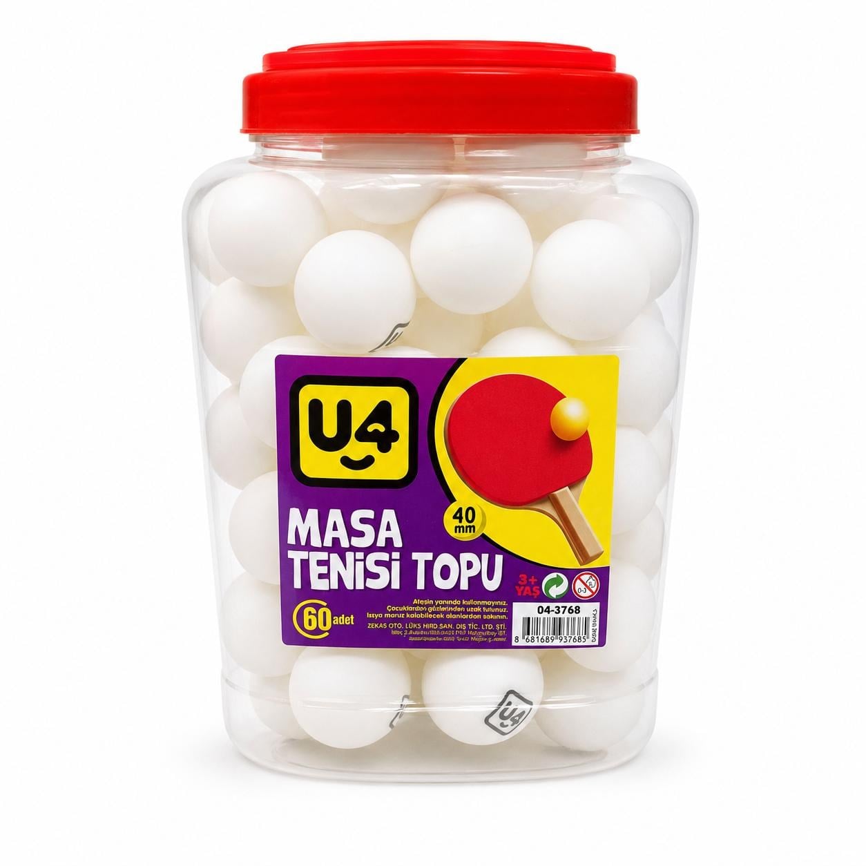 U-4 MASA TENİSİ TOPU KAVANOZLU PK*60