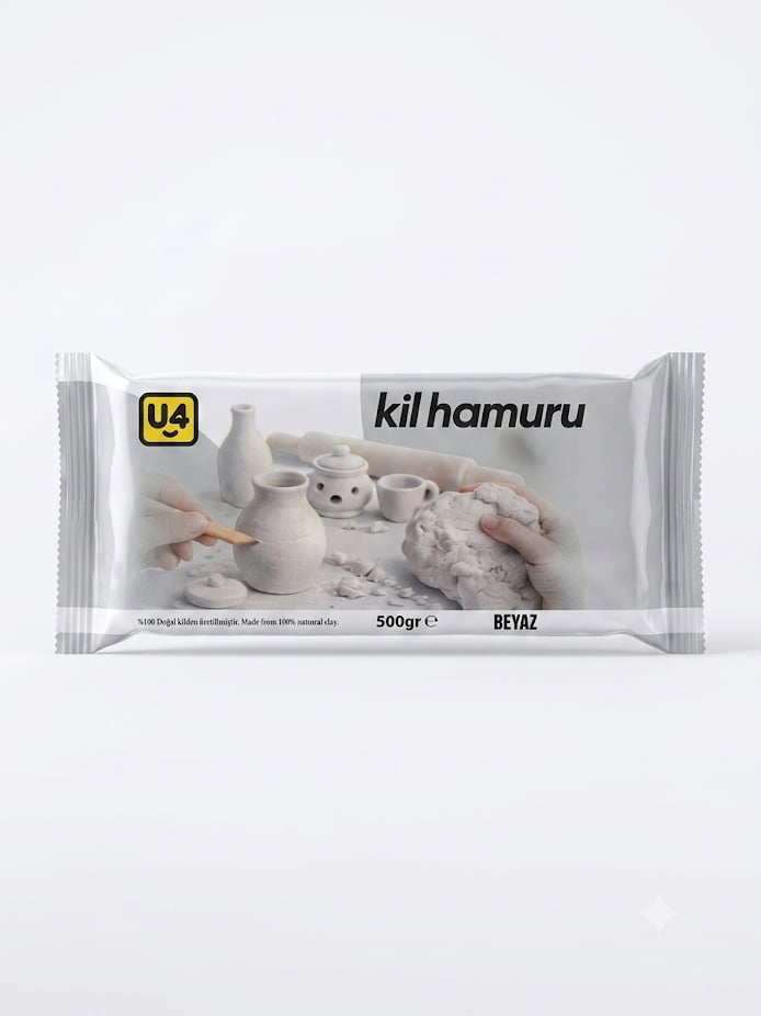 U-4 SERAMİK KİL HAMURU BEYAZ 500GR F-9559