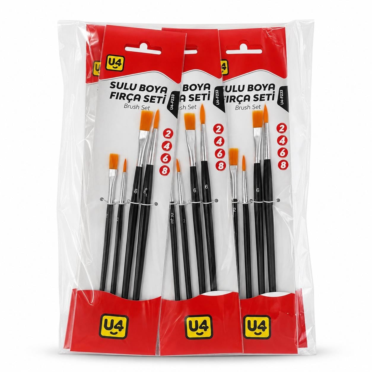 U-4 SULU BOYA FIRÇASI SETİ 4LÜ F233 PK*12