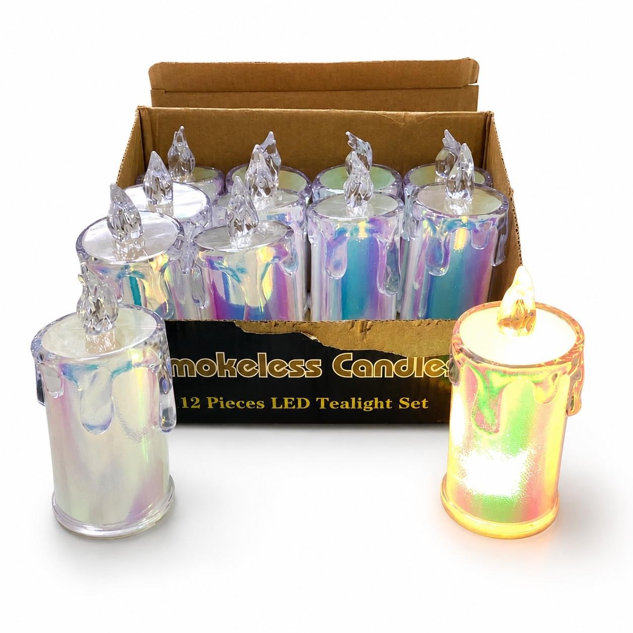 YAKUT LED IŞIKLI MUM HOLOGRAMLI ORTA 13632 PK*12
