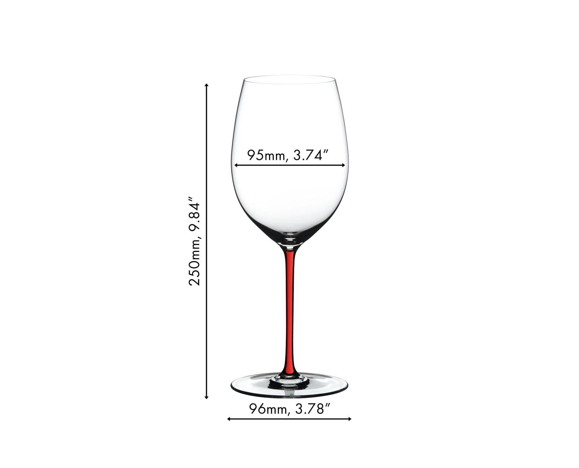 Fatto A Mano Cabernet/Merlot Kırmızı Saplı Kırmızı Şarap Kadehi 4900/0D