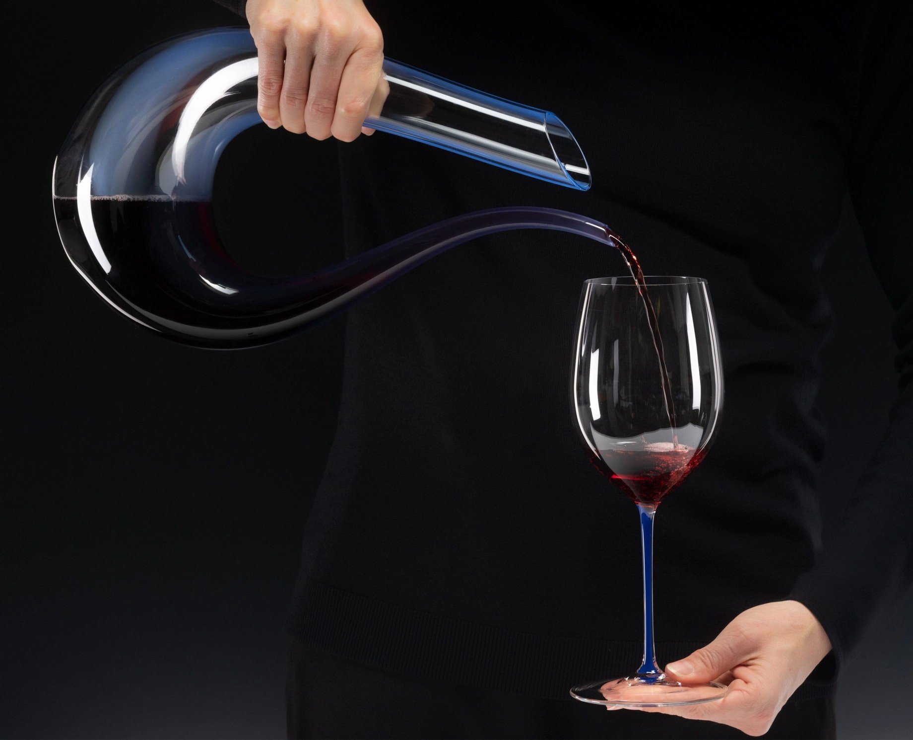 Fatto A Mano Cabernet/Merlot Lacivert Saplı Kırmızı Şarap Kadehi 4900/0D