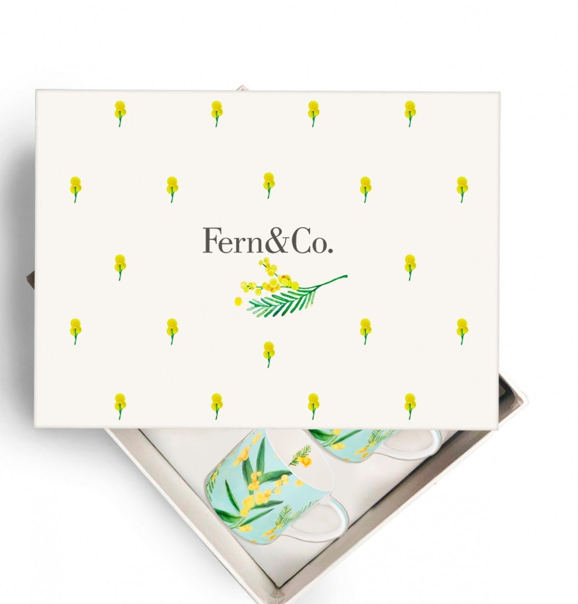 Fleur De Mimosa Collection 2'li Eau-De-Nil Türk Kahvesi Seti / Hediye Kutulu
