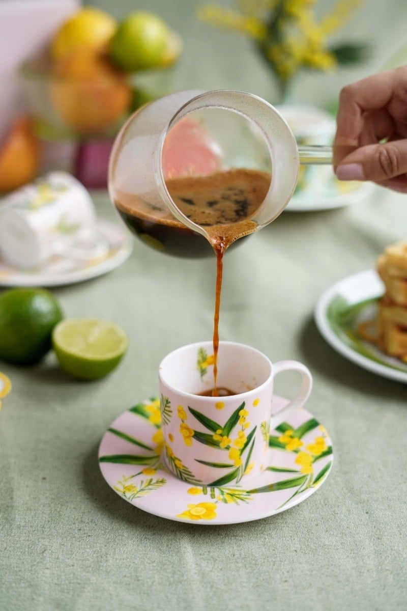 Fleur De Mimosa Collection 2'li Rose Poudre Türk Kahvesi Seti / Hediye Kutulu