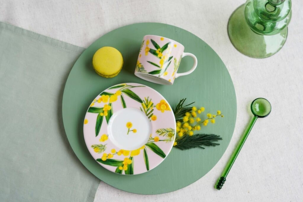 Fleur De Mimosa Collection 2'li Rose Poudre Türk Kahvesi Seti / Hediye Kutulu