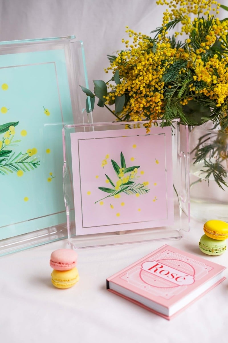Fleur De Mimosa Collection Kare Küçük Tepsi