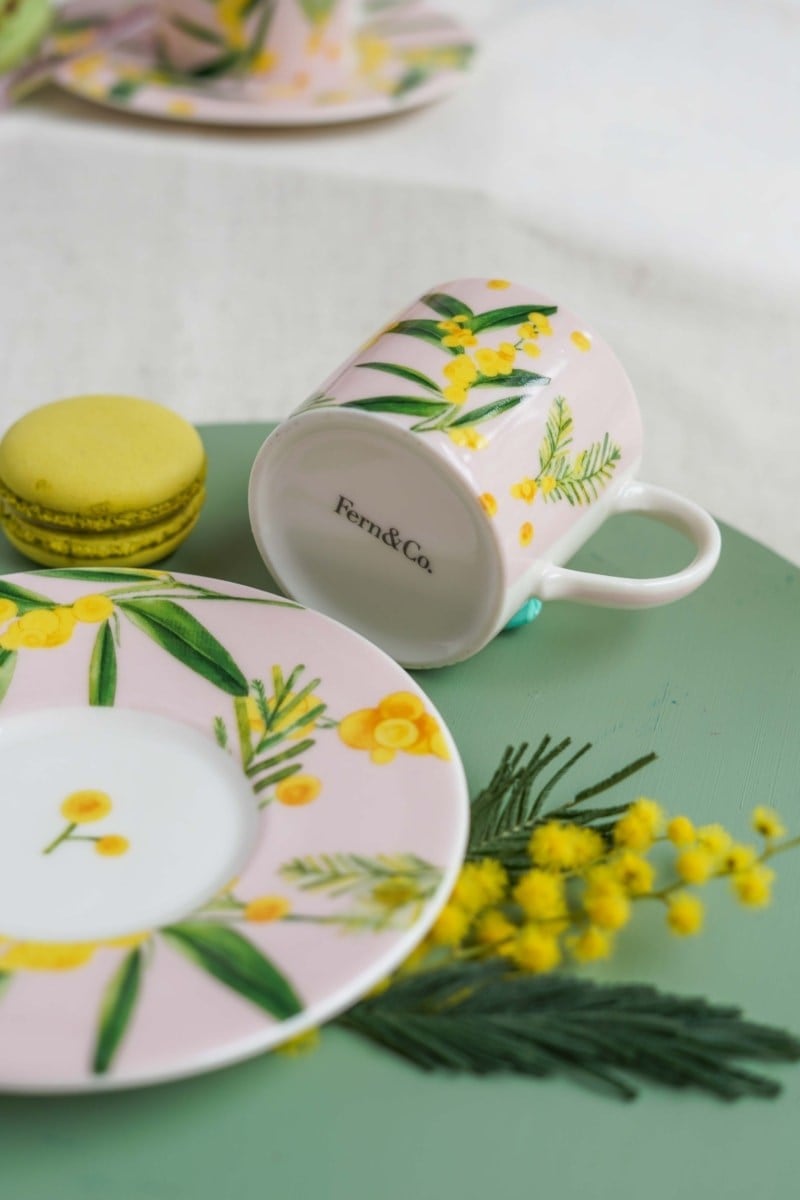 Fleur De Mimosa Collection Rose Poudre Türk Kahvesi Fincanı